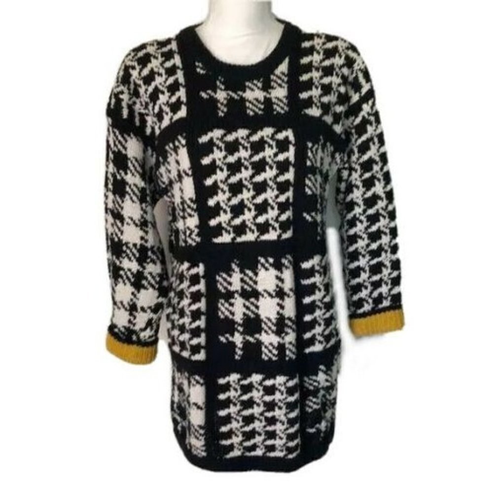 Adrienne Vittadini Sport Sweater Womens Large L Vintage Cotton Blend Pattern
